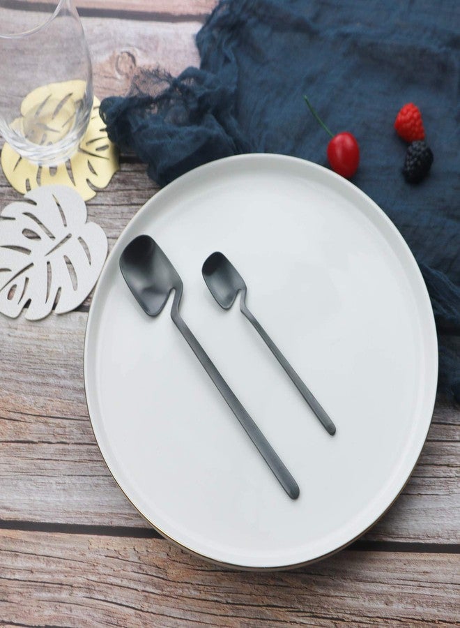 JASHII Silverware Set Satin Finish 24-Piece Stainless Steel Flatware Set Kitchen Utensil Set Service for 6 Tableware Cutlery Set Dishwasher Safe (Matte Black) - Image 5
